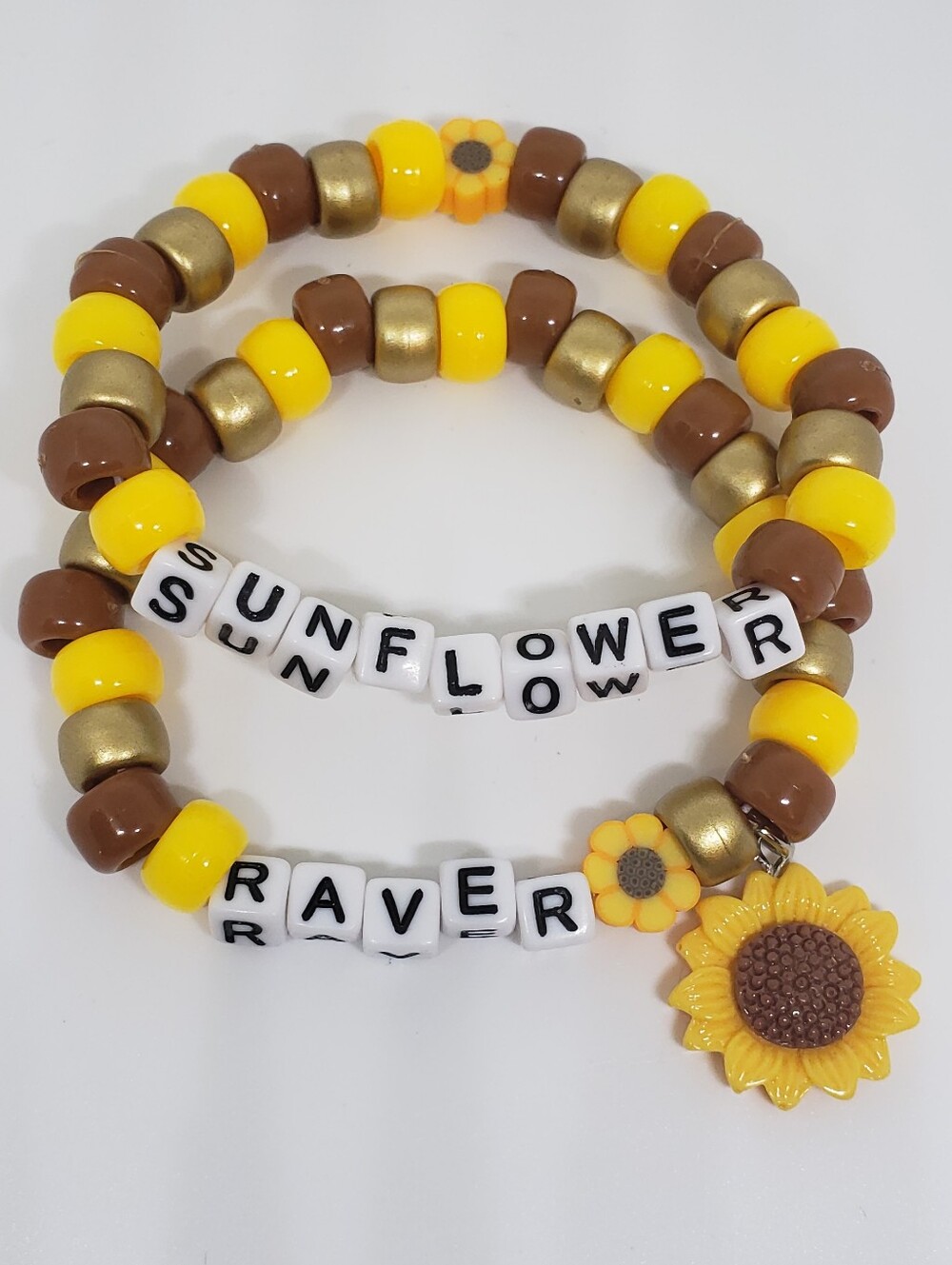 Handmade Sunflower Raver Stackable Kandi Bracelets